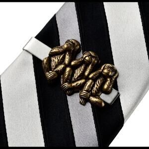 Three Monkeys Tie Clip